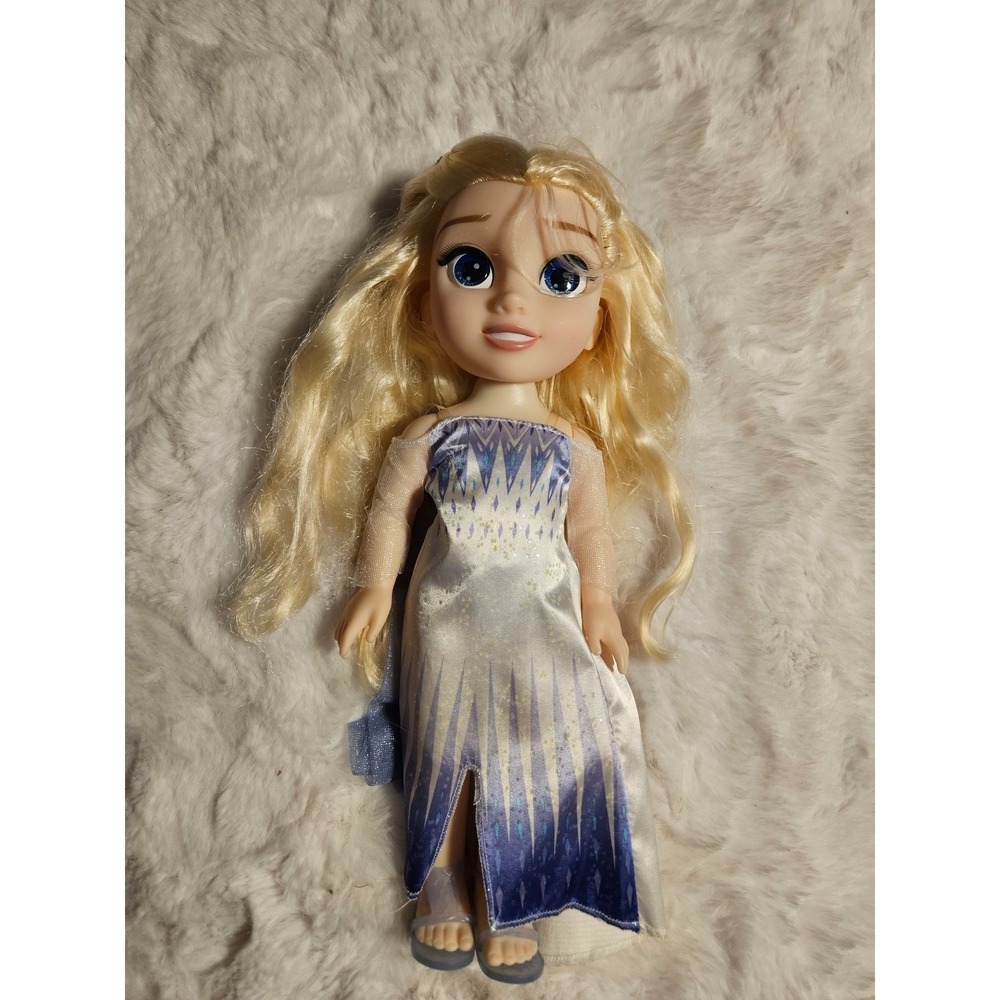 Disney Frozen 2 Elsa Snow Queen Doll 14" Jakks Pacific Blonde Hair Purple Dress